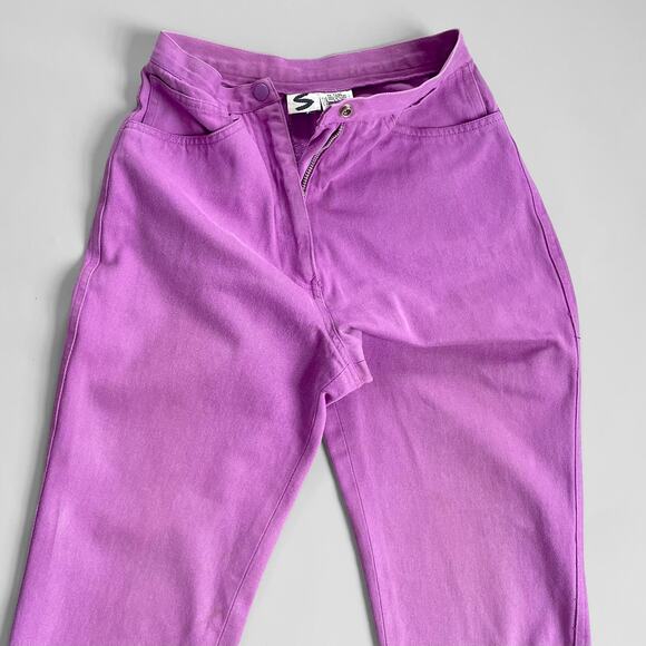 80s Stephen Sprouse Vintage S label Tapered High Waist jeans Lavender Denim 24” - Picture 10 of 12